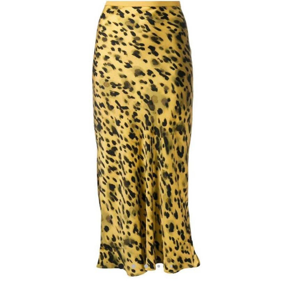Anine Bing Bar Silk Leopard Skirt